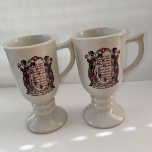Vintage 1966 Sterling China Irish Coffee Mug Set